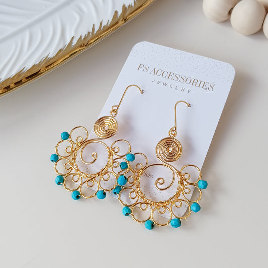 Turquoise Iris Earrings