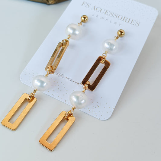 Beaded Freshwater Pearl Earrings #5