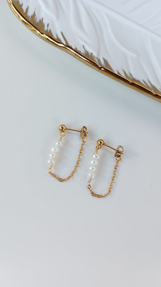 Beaded Freshwater Pearl Earrings #7