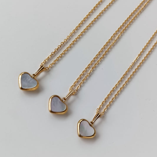 Mother of Pearl Heart Chain