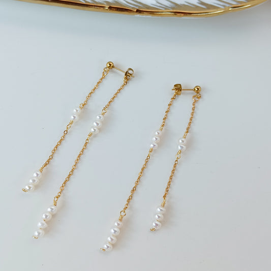 Beaded Freshwater Pearl Earrings #3