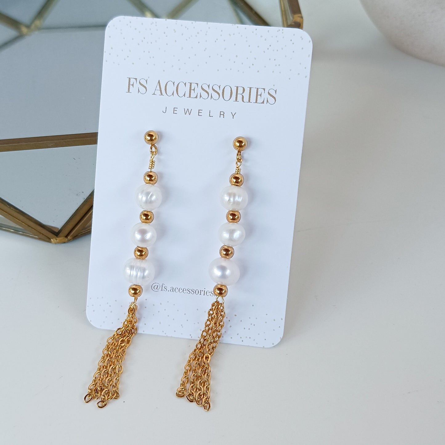 Beaded Freshwater Pearl Earrings #4